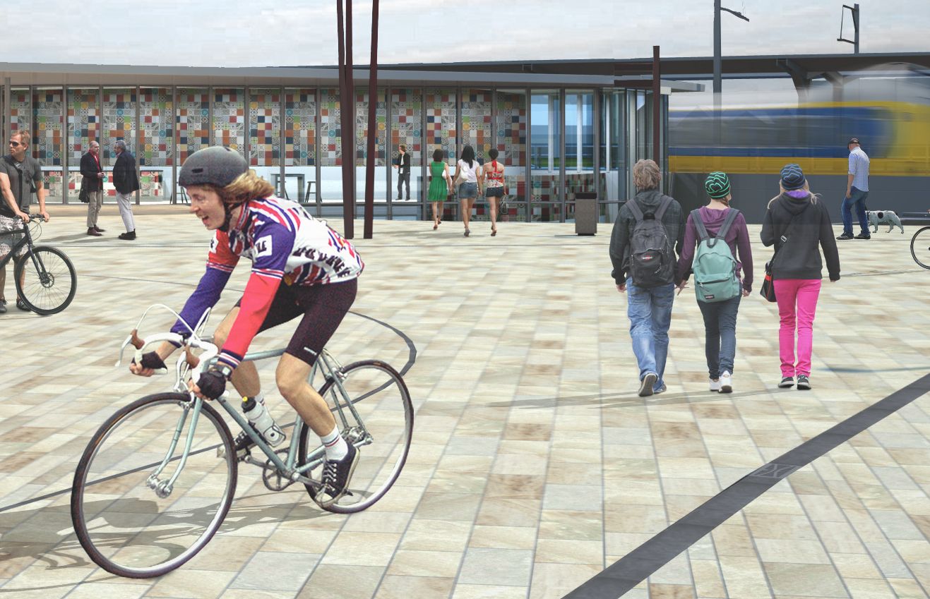 impressie 2 fietsroutes stationsplein harderwijk